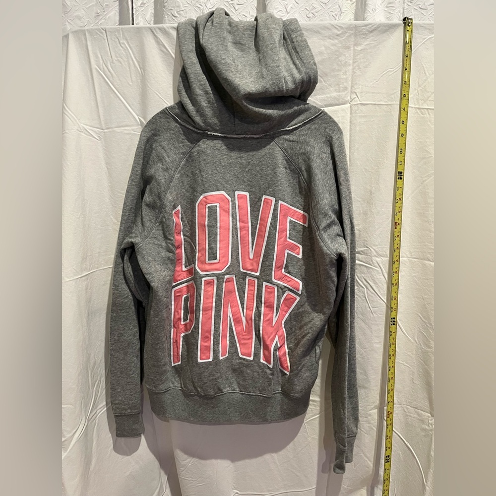 PINK Victoria's Secret Gray Sweatshirt with LOVE PINK on Back and  Dog Logo
